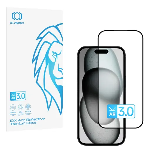 Tel Protect 10X AR 3.0 AntiReflective Titanium karastatud kaitseklaas telefonile iPhone 15