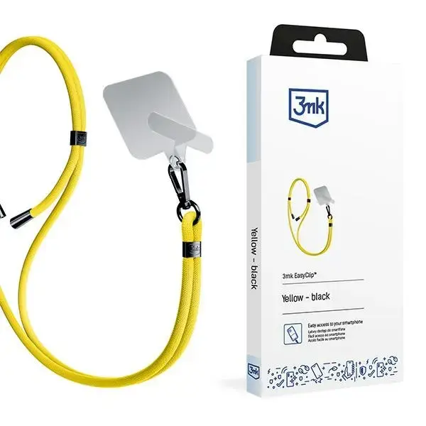 3MK EasyClip Yellow (black) Phone Lanyard