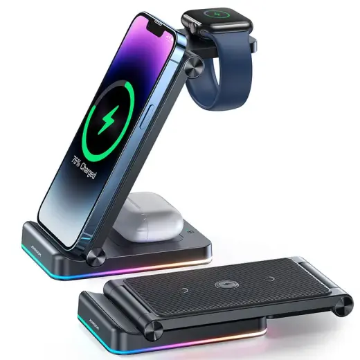 Joyroom JR-WQN01 indukcijas lādētājs Apple ierīcēm - iPhone | Apple Watch | Airpods | 15W melns
