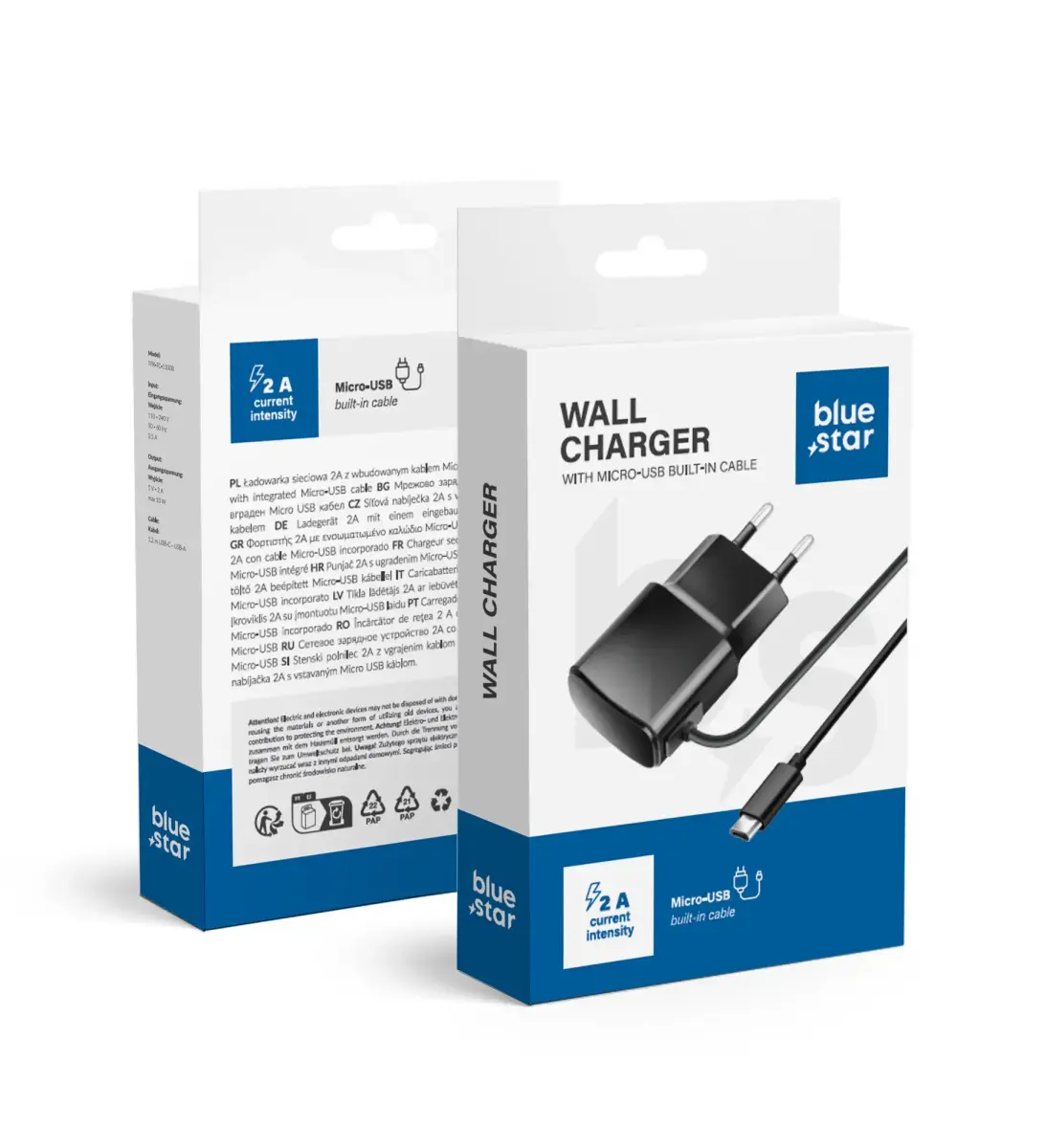 Phone charger Blue Star 2A 10W with cable Micro USB TFK-TC-1100B black