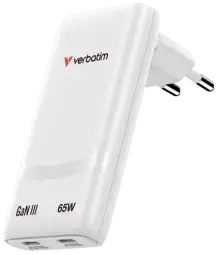 Verbatim Fold n Go reisilaadija | 65W | GaN | USB-C | valge