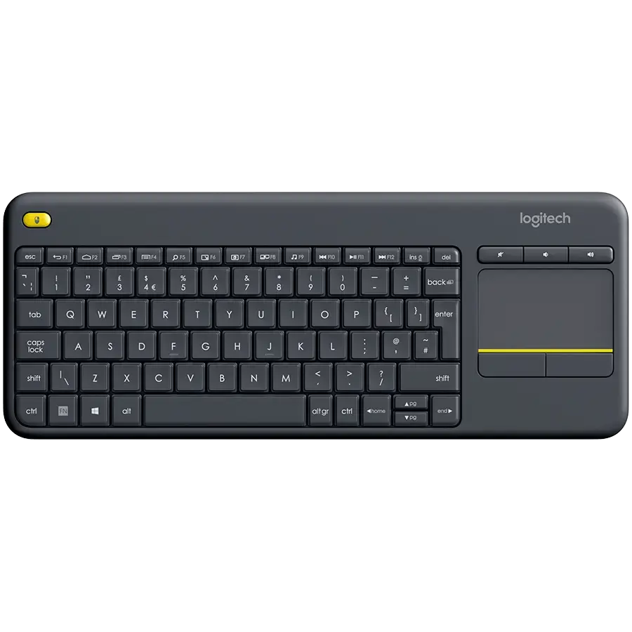 LOGITECH K400 Plus Wireless Touch Keyboard - BLACK - RUS