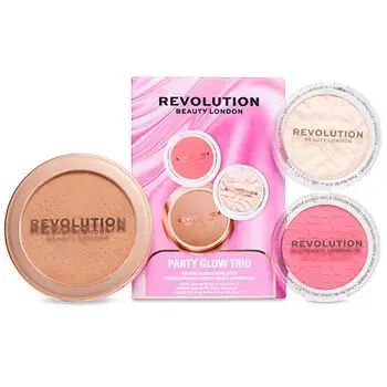 Makeup Revolution Party Glow Face Powder Trio - Dárková sada