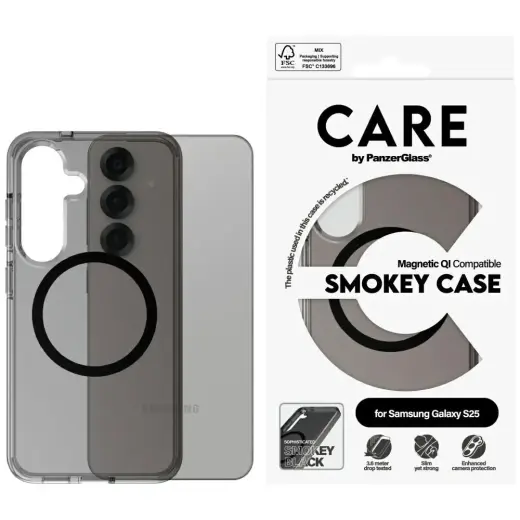 Etui CARE by PanzerGlass Flagship Urban   Combat Black QI do Samsung Galaxy S25 dymny