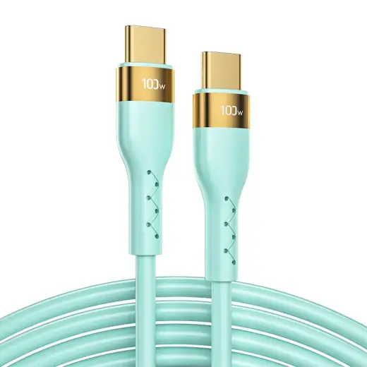 Joyroom Liquid Silicone USB Type C - USB Type C charging | data cable PD 100W 3m green (S-3050N18-10)