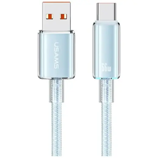 USAMS Cloud Series US-SJ658 data transfer and charging cable | USB-A to USB-C | 30W | 1.2m | blue