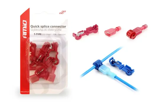 T-Type Quick Connect Connector 0,5-1mm2 10A 5pcs blister