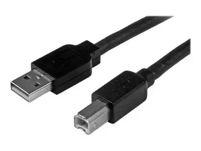StarTech.com 15m | 50 ft Active USB 2.0 A to B Cable - Long 15 m USB Cable - 50 ft USB Printer Cable - 1x USB A (M), 1x USB B (M) - Black (USB2HAB50AC) - USB cable - USB Type B to USB - 15 m