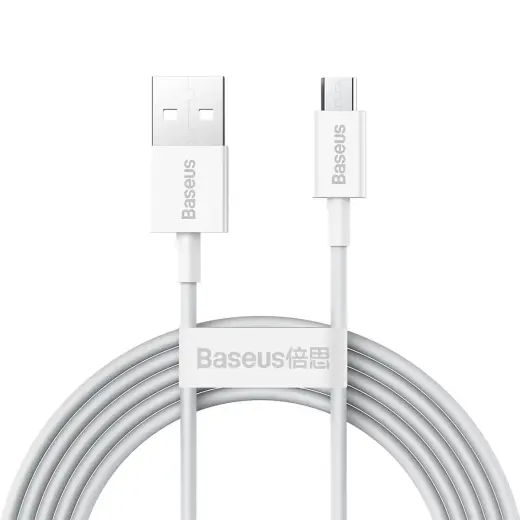 Baseus Superior datu pārraides un uzlādes vads | USB-A uz Micro USB | 10W | 2m | balts