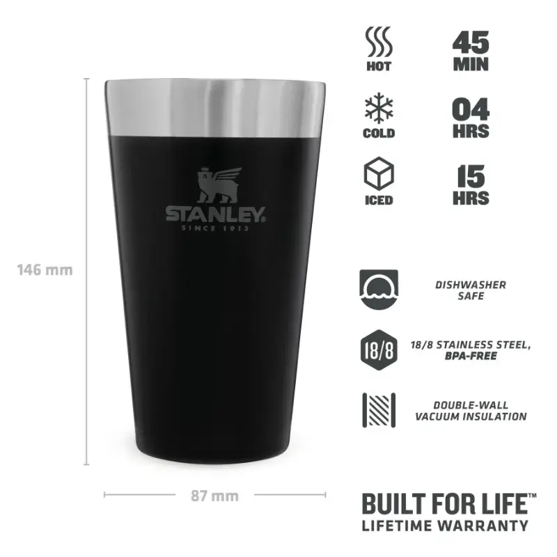 Termoglāze The Stacking Tumbler 0,47L matēti melna