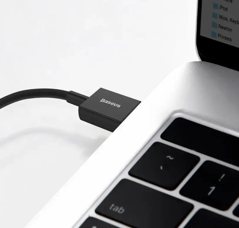 Baseus Superior CALYS-C01 datu pārraides un uzlādes vads | USB-A uz Lightning | 12W | 2m | melns (Bojāts iepakojums)