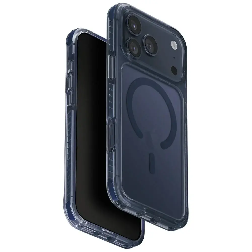 UNIQ Combat phone case with stand and MagSafe support for iPhone 17 Pro Max blue