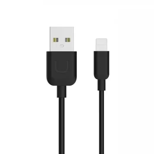 Usams U-TURN datu pārraides un uzlādes vads | USB-A uz Lightning | 1m | melns