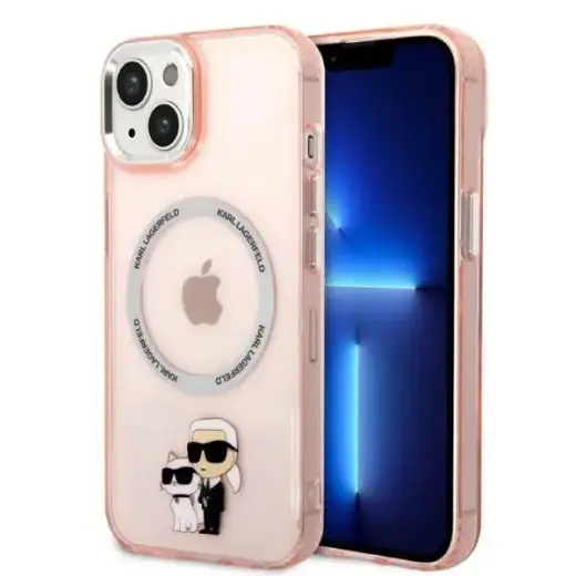 Karl Lagerfeld KLHMP14SHNKCIP iPhone 14 6.1" hardcase pink|pink Iconic Karl&Choupette Magsafe