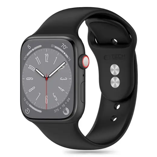 Tech-Protect išmaniojo laikrodžio dirželis Apple Watch 4/5/6/7/8/9/SE (38/40/41 mm) | silikoninis | juodas
