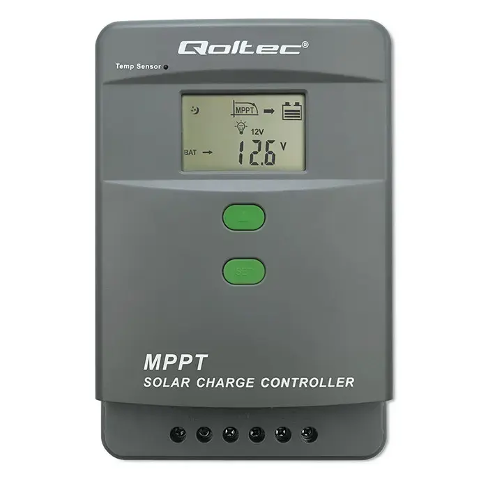 Qoltec Solar Charge Controller MPPT with Temperature Sensor 50A | 12V / 24V | LCD | Bluetooth | APP | GEL | LiFePO4