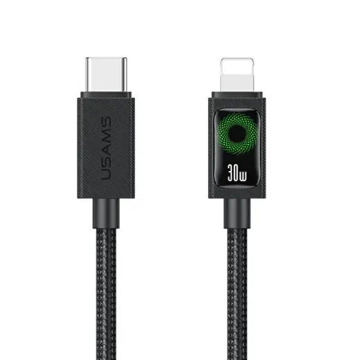 USAMS U92 провод для передачи данных и зарядки | USB-C на Lightning | 30W | 1.2m | чёрный
