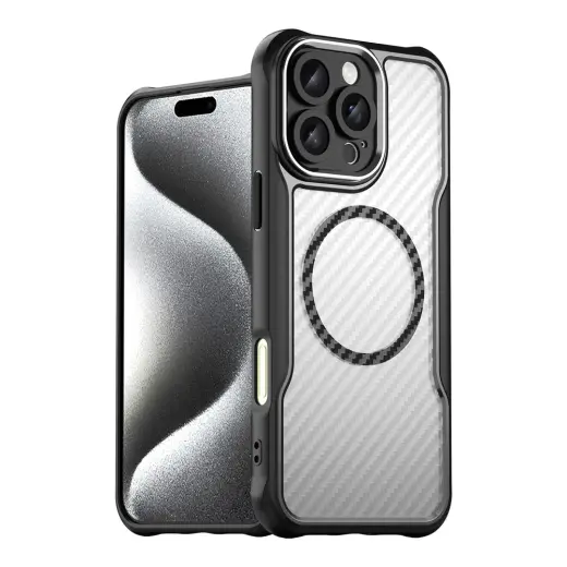 Leading Series telefono dėklas su MagSafe palaikymu iPhone 16 Pro juodas