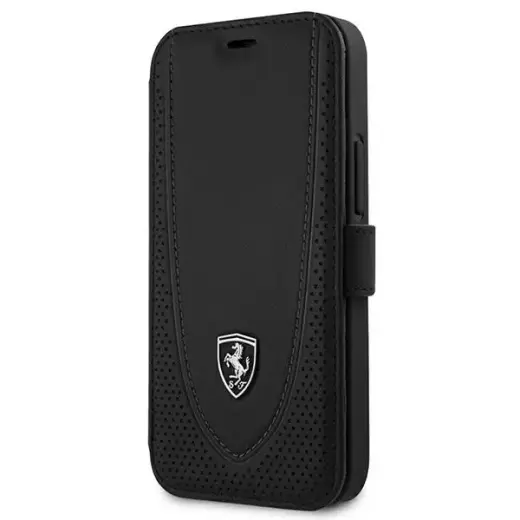 Ferrari FEOGOFLBKP12SBK iPhone 12 mini 5,4" czarny|black book Off Track Perforated