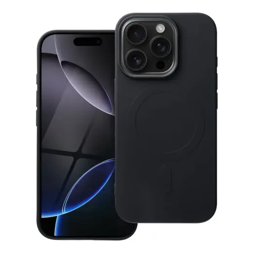 Silicone Mag Cover (big hole) phone case with MagSafe support for iPhone 16 Pro black