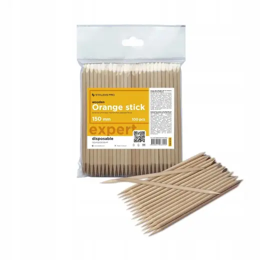 Staleks Expert Wooden Stick Orange 150 Mm 100 Pieces