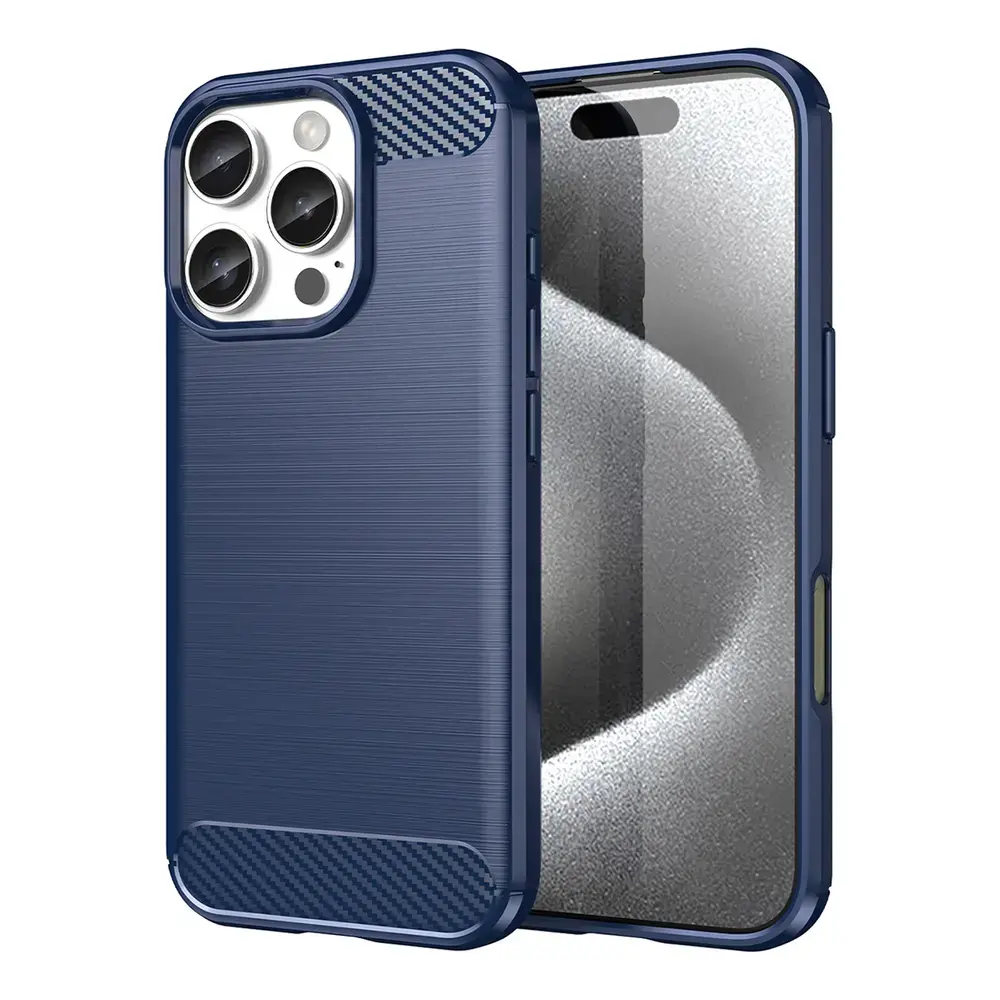 Carbon maciņš telefonam iPhone 16 Pro Max zils