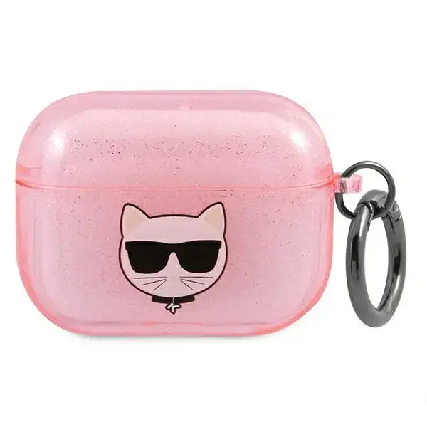 Karl Lagerfeld case for Airpods Pro KLAPUCHGP pink Glitter Choupette