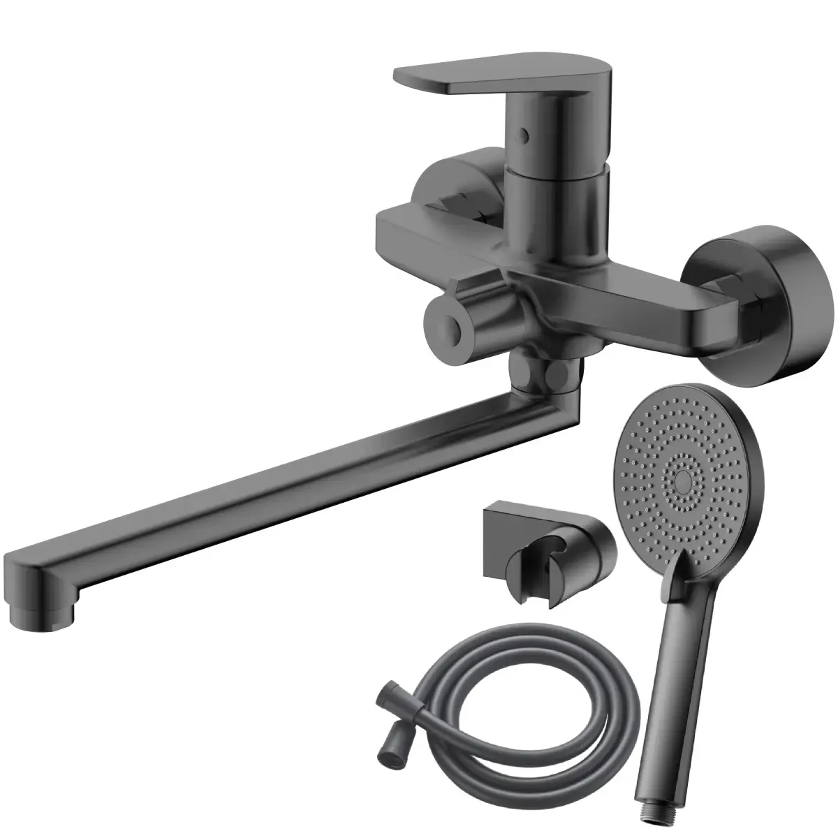 AB Bath mixer tap BAZEL GS, with shower set, grey