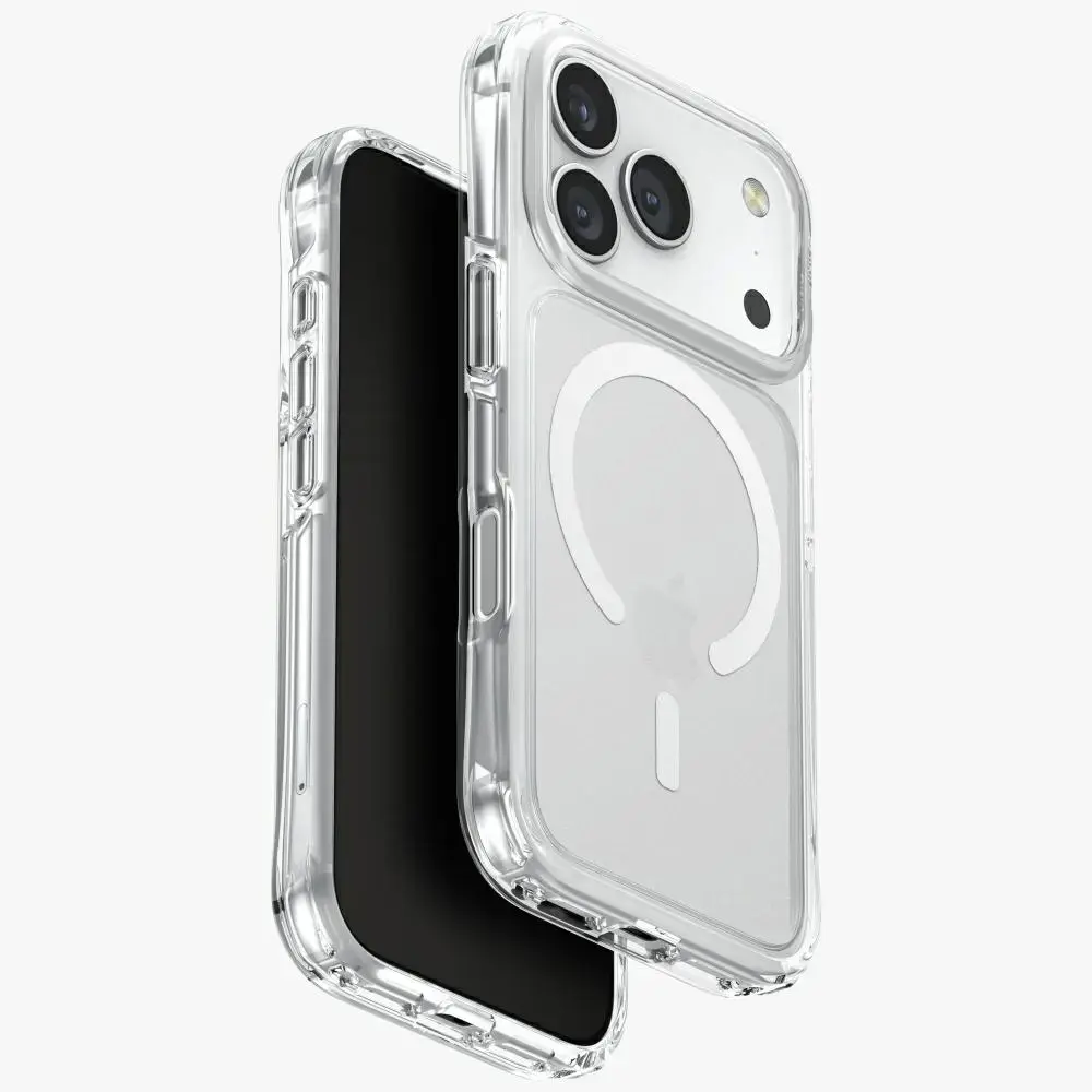 UNIQ LifePro Xtreme maciņš ar statīvu un MagSafe atbalstu telefonam iPhone 17 Pro caurspīdīgs