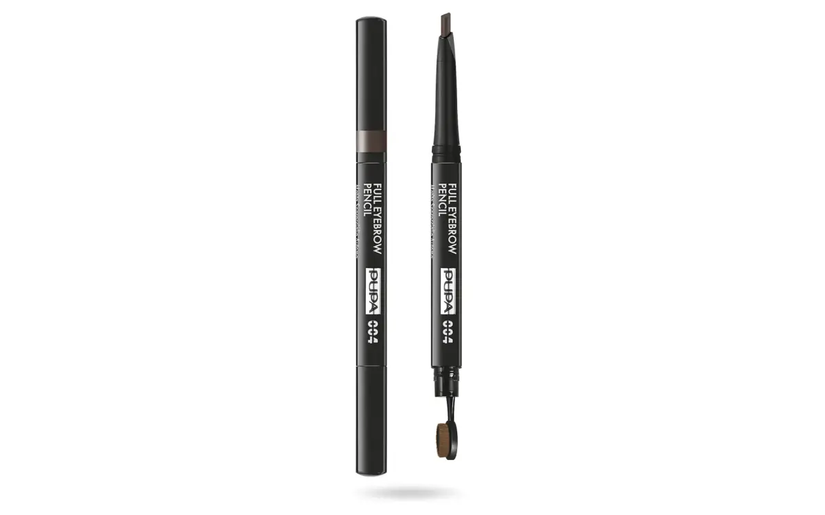 Pupa, Full, Paraben-Free, Definer, Double-Ended, Eyebrow Cream Pencil & Brush 2-In-1, 004, Extra Dark, 0.2 g *Tester