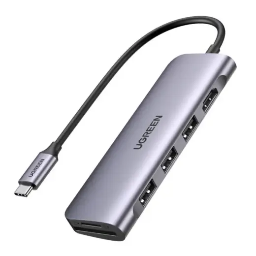 UGREEN USB-C to 3 Ports USB3.0-A Hub + HDMI + TF|SD (Space Gray)