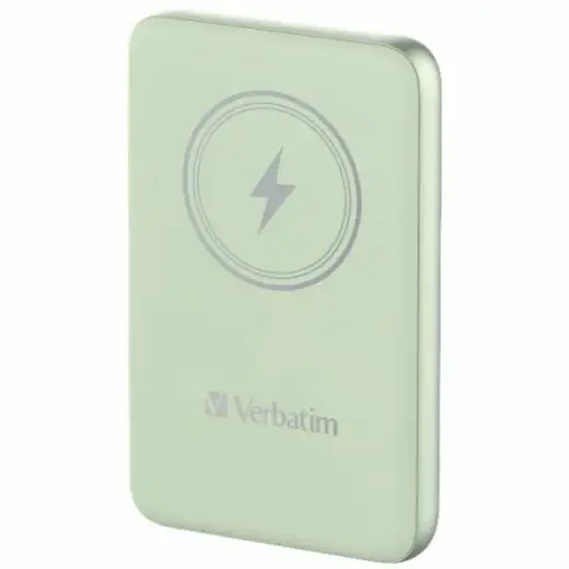 Verbatim Charge'n'Go внешний аккумулятор (powerbank) | 10000 mAh | 20W | USB-C, Беспроводной, MagSafe | зеленый