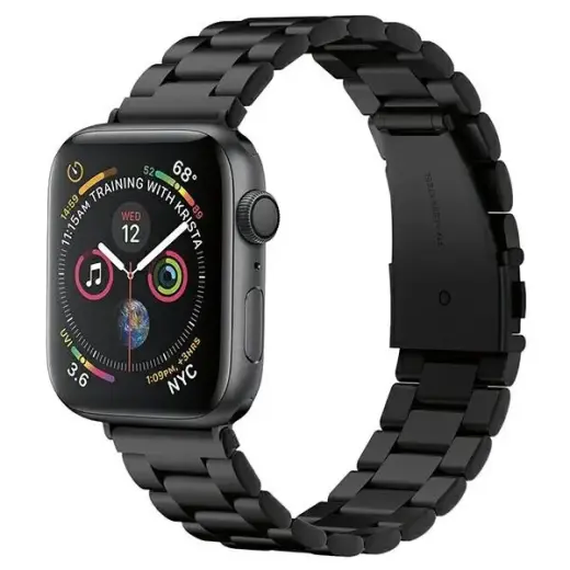 Spigen Modern Fit išmaniojo laikrodžio dirželis Apple Watch 4/5/6/7/SE (42/44/45 mm) | nerūdijantis plienas | juodas