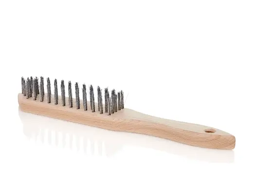 Wire Rust Brush, Black, 5 Rows, Wood Handle