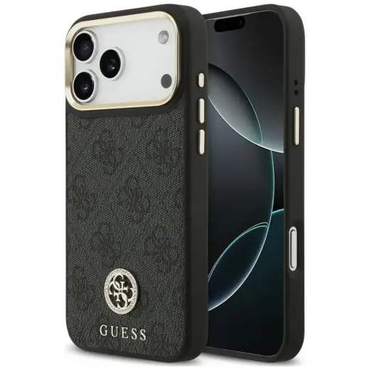 Case Guess 4G Strass Logo MagSafe for iPhone 18 Pro Max / 17 Pro Max black