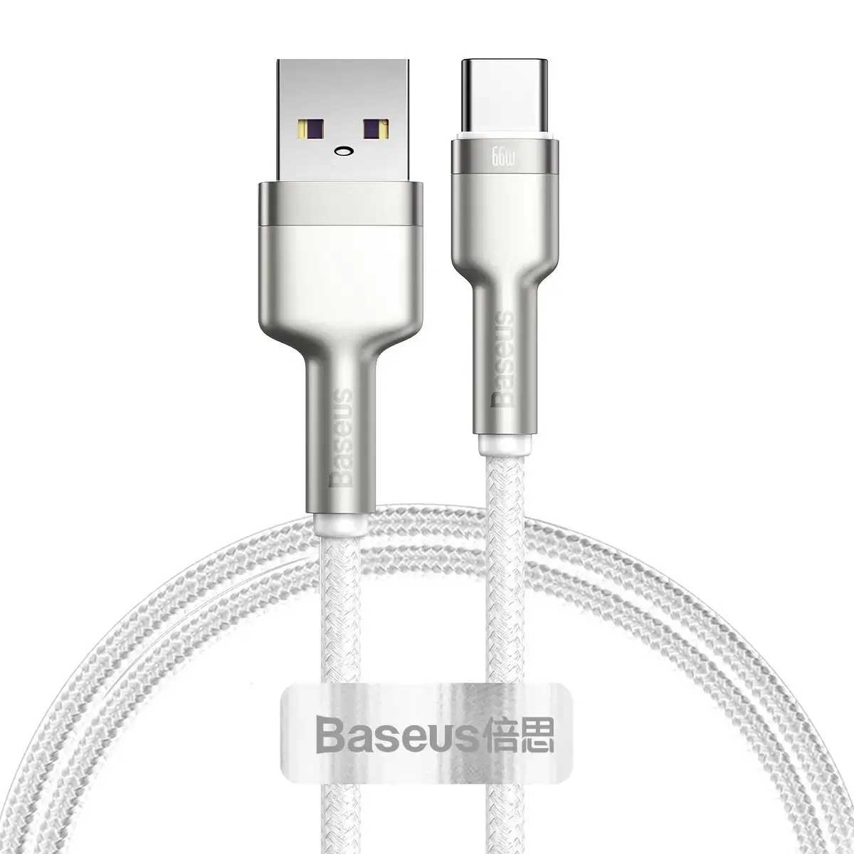 Baseus Cafule datu pārraides un uzlādes vads | USB-A uz USB-C | 66W | 1m | balts