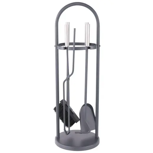 Fireplace accessory set K053-XG, 5 tools, grey