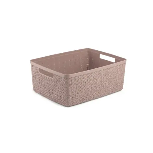 Корзина джутовая M 12 л 36x28x15 см розовая