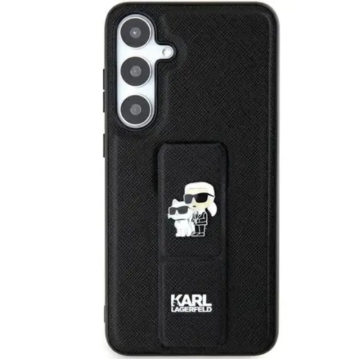 Karl Lagerfeld case for Samsung Galaxy S24 Ultra KLHCS24LGSAKCPK black HC GRIPSTAND SAFFIANO KC PINS