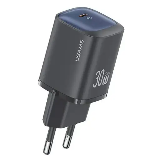 USAMS CC251 travel charger | 30W | GaN | USB-C | black