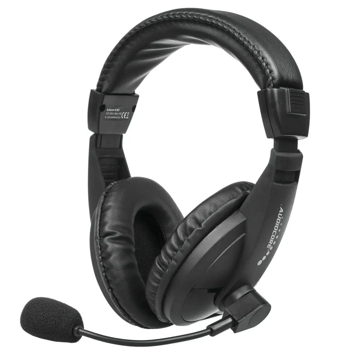 Audiocore AC862 on-ear plug & play USB headphones with microphone  cable 1.5m