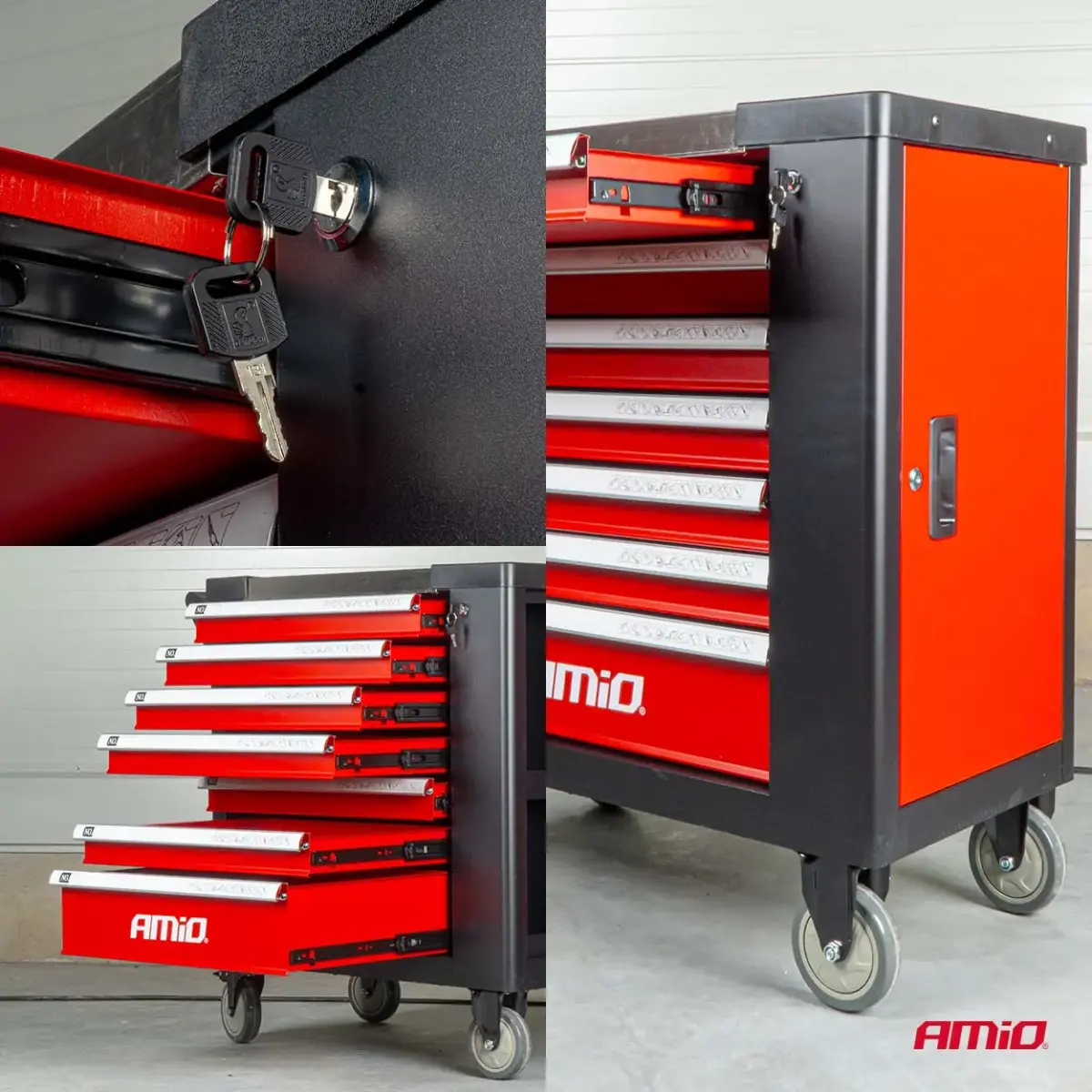 Tool Cabinet with 258-piece Tool Set 840x460x870mm AMIO-04892