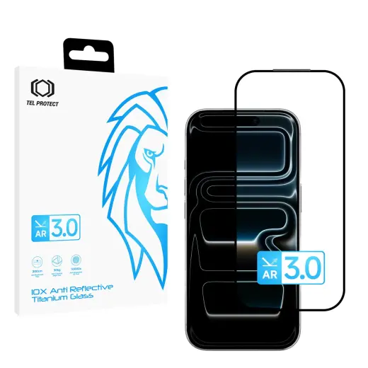 Tel Protect 10X AR 3.0 AntiReflective Titanium grūdintas apsauginis stiklas telefonui iPhone 17 Pro Max