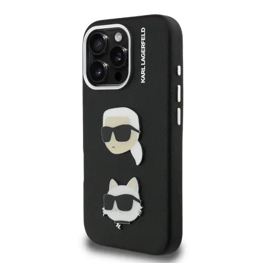 Karl Lagerfeld Grained PU чехол для телефона iPhone 16 Pro Max черный