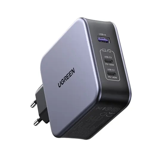 UGREEN CD289 Power Charger, 2x USB-C, 1x USB-A, GaN, 140W, 2m Cable (Silver)