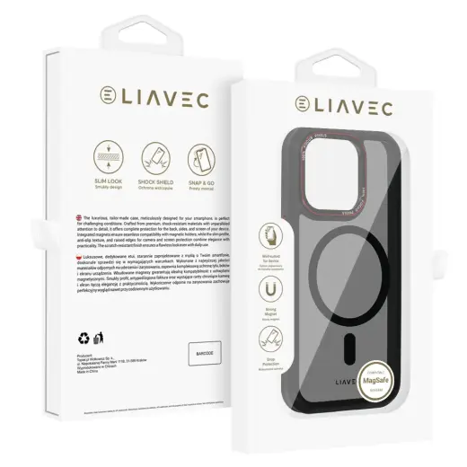 Liavec Hybrid Smoke Magsafe Case for Iphone 15 Pro