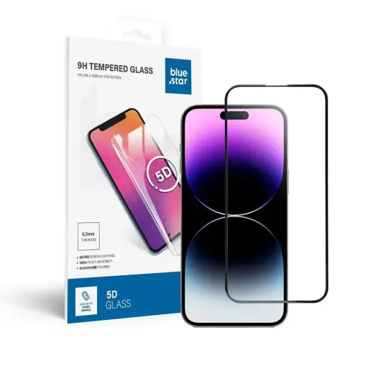 Tempered glass to iPhone 14 PRO MAX (full glue) Blue Star 5D black