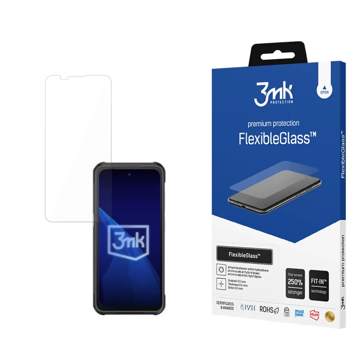 Rugged Phones P10 - 3mk FlexibleGlass