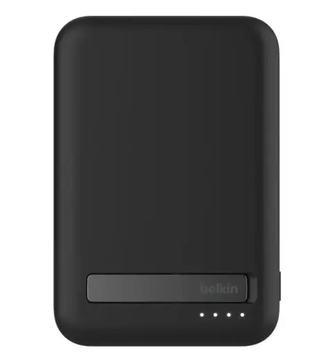 Ārējais akumulators ar statīvu 10000mAh Qi2 MagSafe Melns