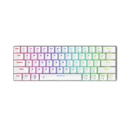 Wireless mechanical keyboard Dareu EK861 Bluetooth + 2.4G RGB (white) 
